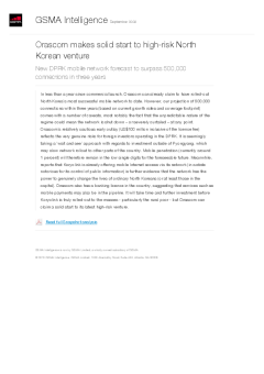 Orascom makes solid start to high-risk North Korean venture - New DPRK mobile network forecast to surpass 500,000 connections in three years