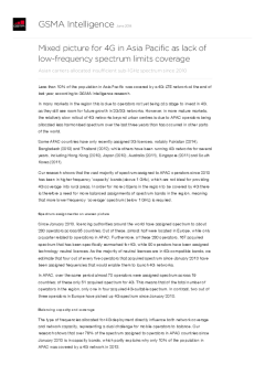 Mixed picture for 4G in Asia Pacific as lack of low-frequency spectrum limits coverage - Asian carriers allocated insufficient sub-1GHz spectrum since 2010